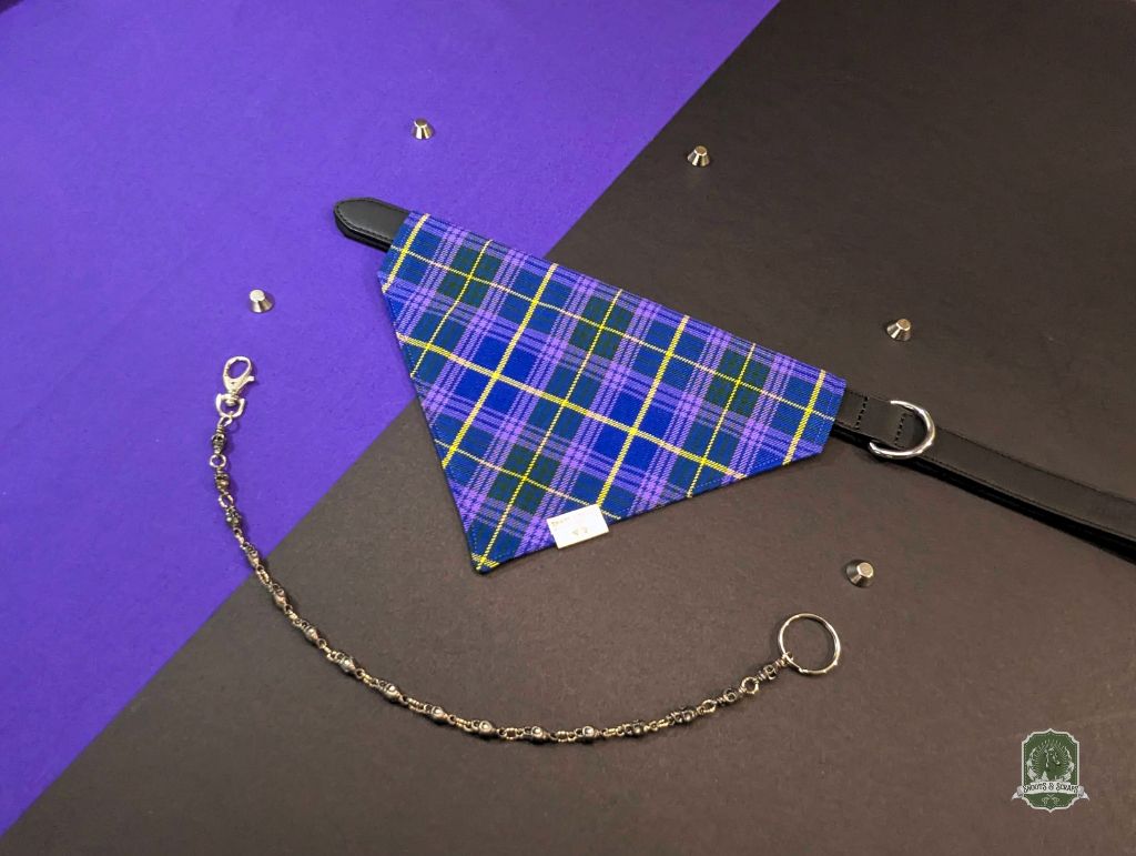 Violet Tartan | Slide On Dog Bandana