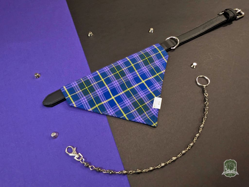 Violet Tartan | Slide On Dog Bandana
