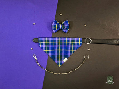 Violet Tartan | Slide On Dog Bandana