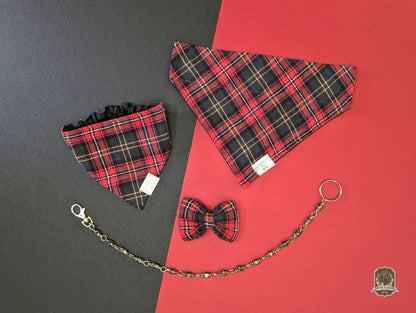 Red Cherry Tartan | Elastic Dog Bandana