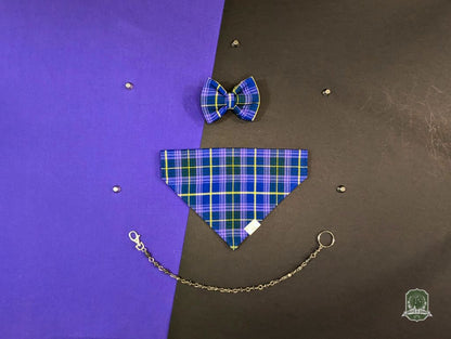 Violet Tartan | Slide On Dog Bandana