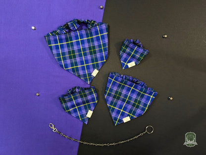 Violet Tartan | Elastic Dog Bandana