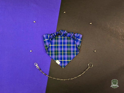 Violet Tartan | Elastic Dog Bandana
