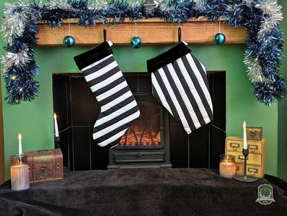 Black & White Quilted Coffin Stocking | Halloween & Christmas Stocking