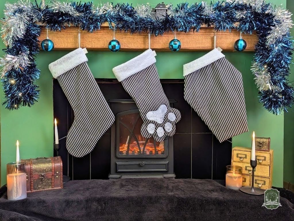 Black & White Stripes Coffin Stocking | Halloween & Christmas Stocking