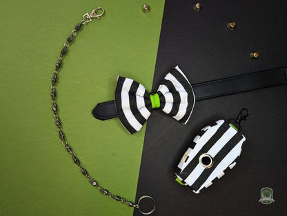 Black & White Beetlejuice Stripes | Pet Bow Tie