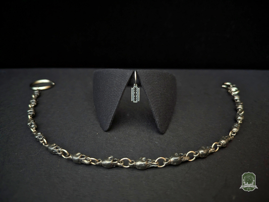 Black & Razorblade | Cat Collar with Charm