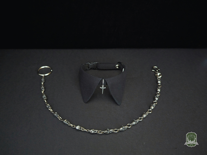 Black with Silver Dagger Charm | Cat Collar with Charm