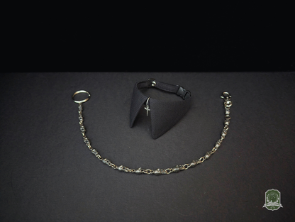 Black with Silver Dagger Charm | Cat Collar with Charm