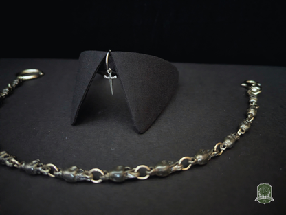 Black with Silver Dagger Charm | Cat Collar with Charm