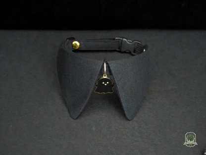 Black with Ghost Charm | Cat Collar with Charm
