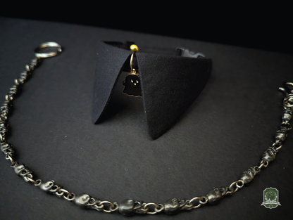 Black with Ghost Charm | Cat Collar with Charm