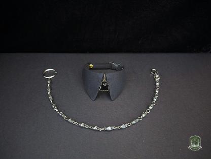 Black with Ghost Charm | Cat Collar with Charm