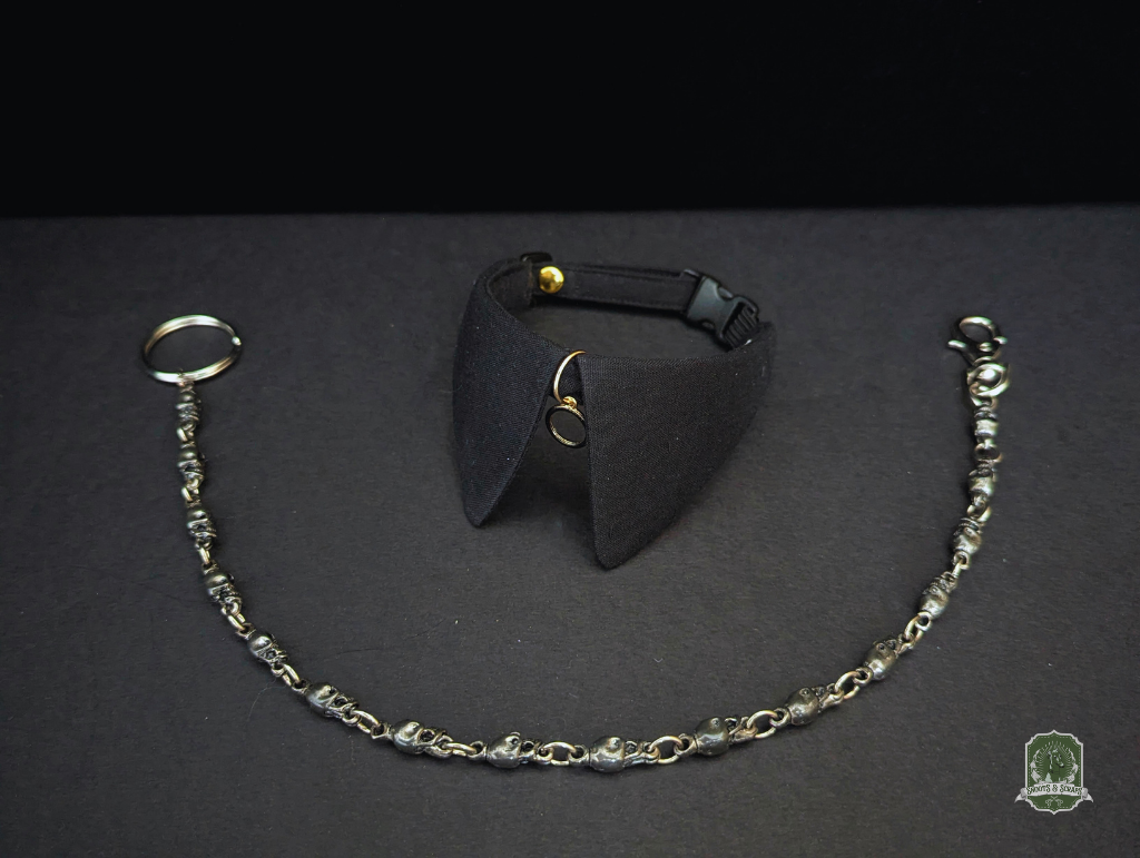 Black Ring | Cat Collar with Charm