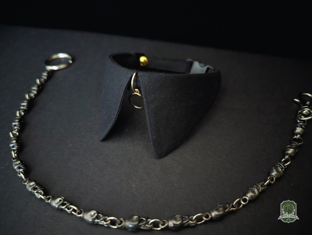 Black Ring | Cat Collar with Charm