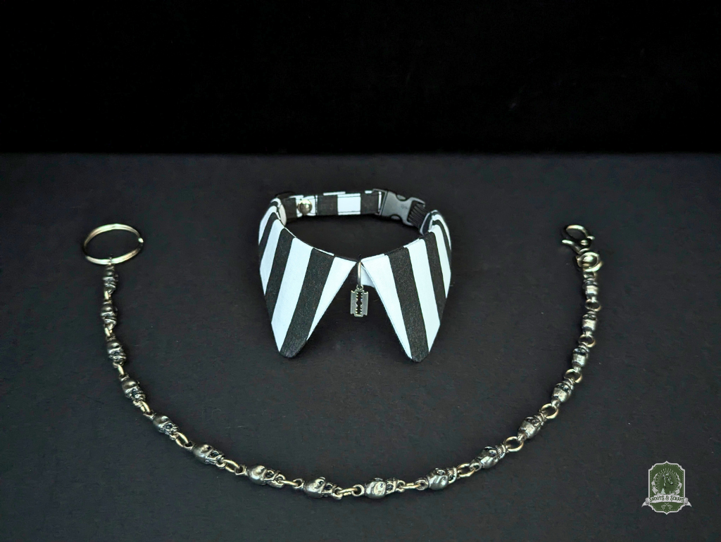 Stripes & Razors | Cat Collar with Charm