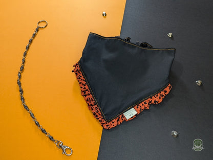 Black & Orange Leopard Frill | Elastic Dog Bandana