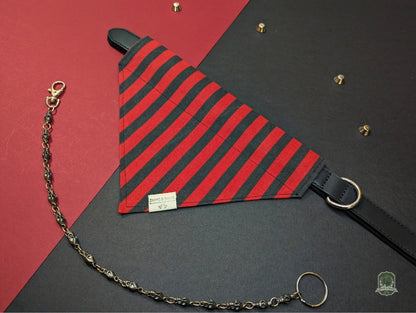 Black & Red Stripes | Slide On Collar Bandana