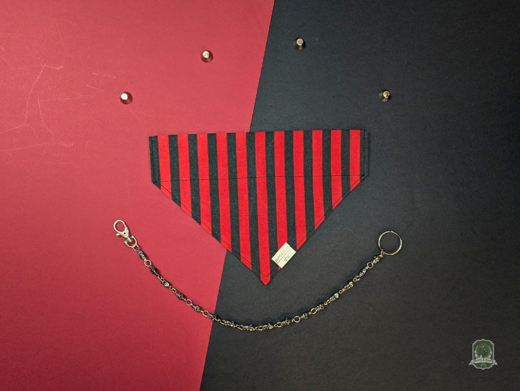 Black & Red Stripes | Slide On Collar Bandana