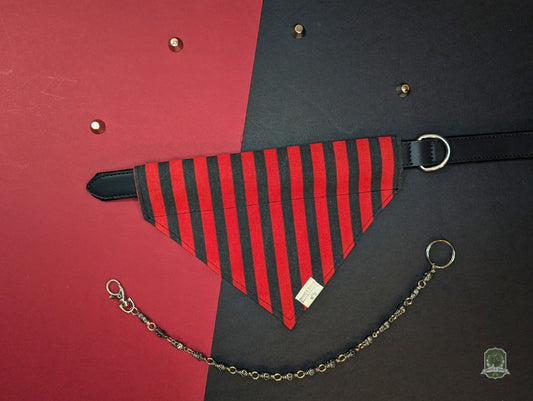 Black & Red Stripes | Slide On Collar Bandana