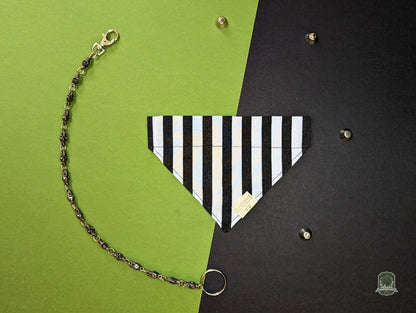 Black & White Stripes | Slide On Collar Bandana