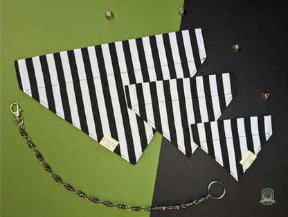 Black & White Stripes | Slide On Collar Bandana