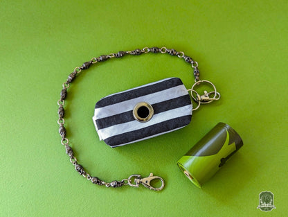 Mini | Poo Bag Holder | Black & White Stripes