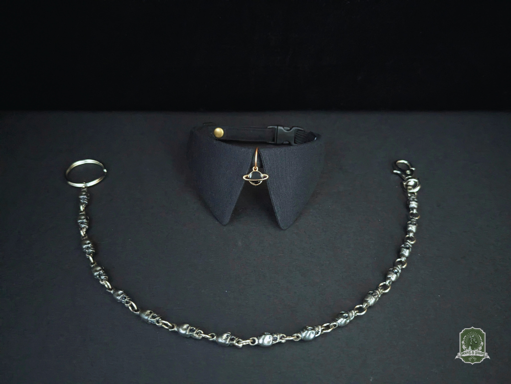 Black Planet Charm | Cat Collar with Charm