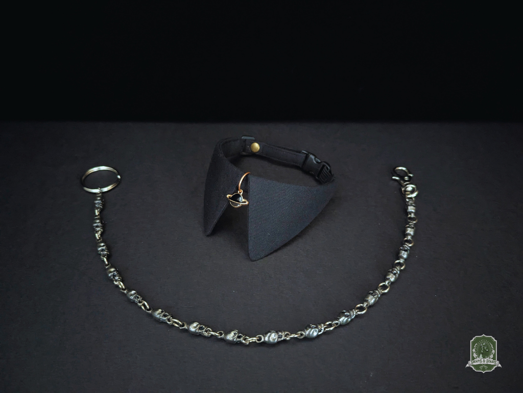 Black Planet Charm | Cat Collar with Charm