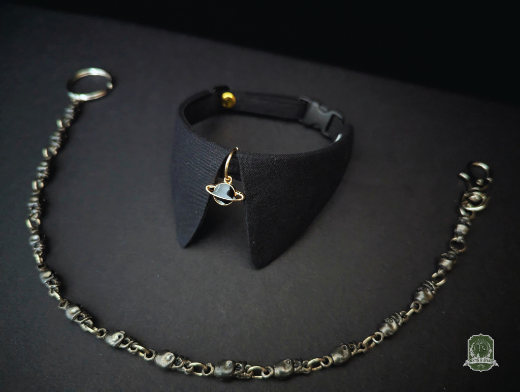 Black Planet Charm | Cat Collar with Charm