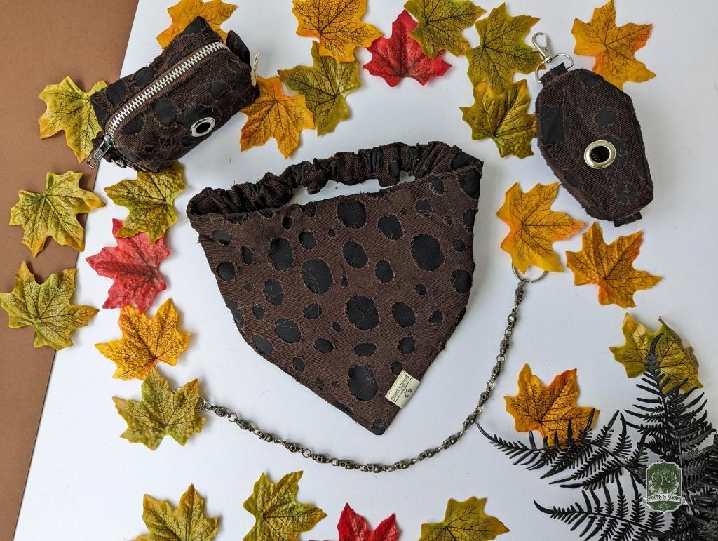 Ragged Brown | Elastic Dog Bandana