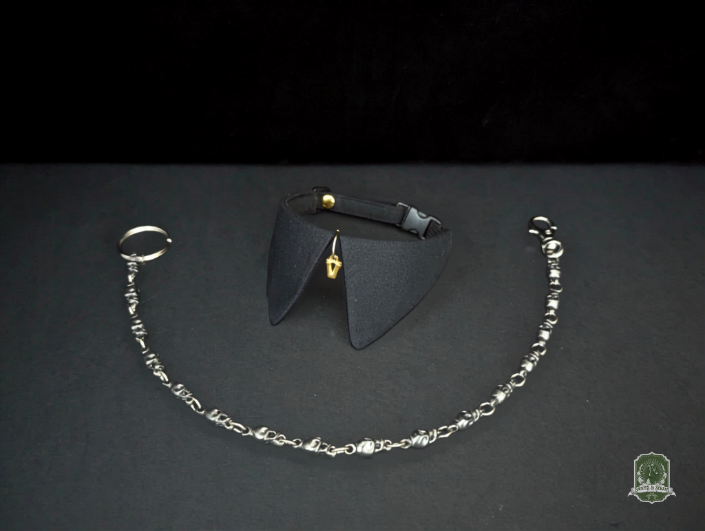 Pure Black | Cat Collar with Letter Charm