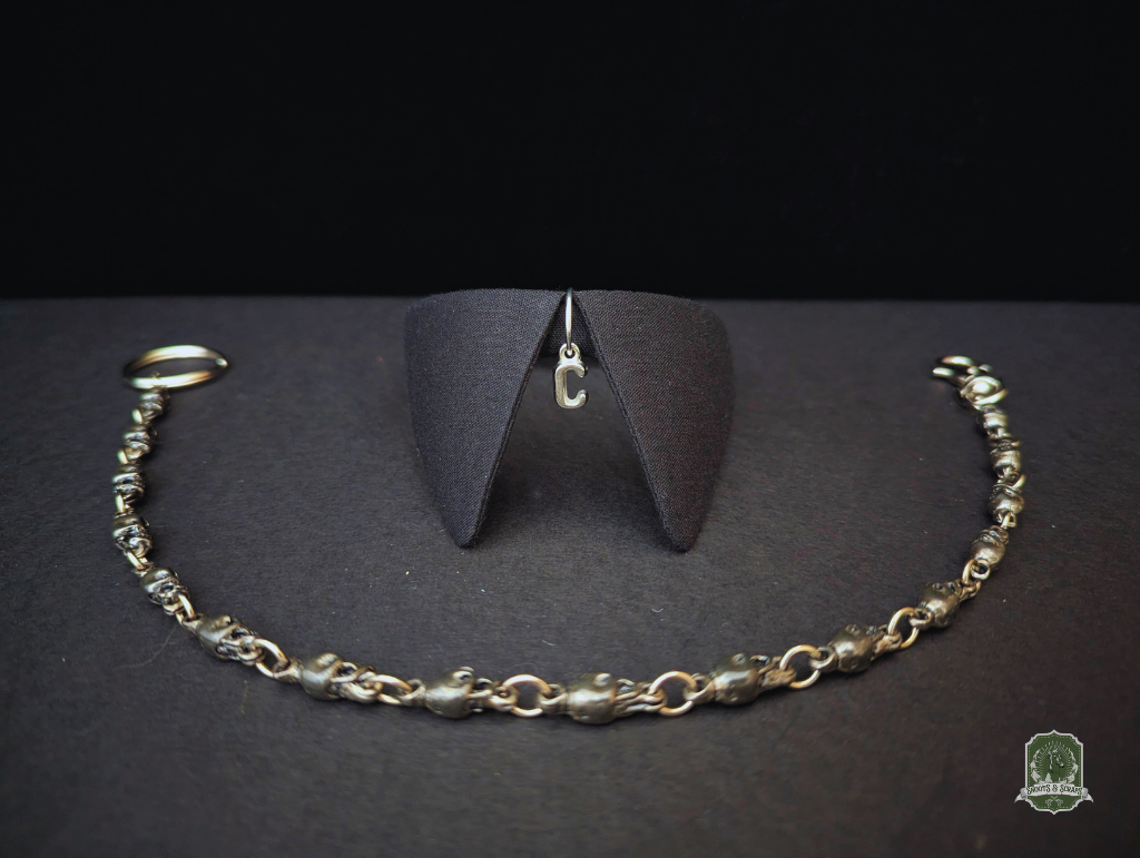 Pure Black | Cat Collar with Letter Charm