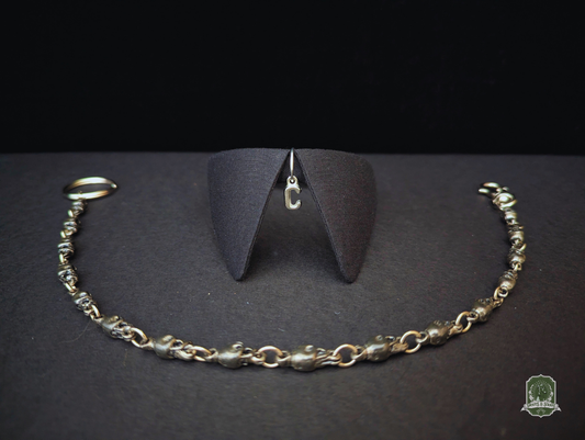 Pure Black | Cat Collar with Letter Charm