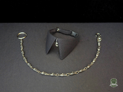 Pure Black | Cat Collar with Letter Charm