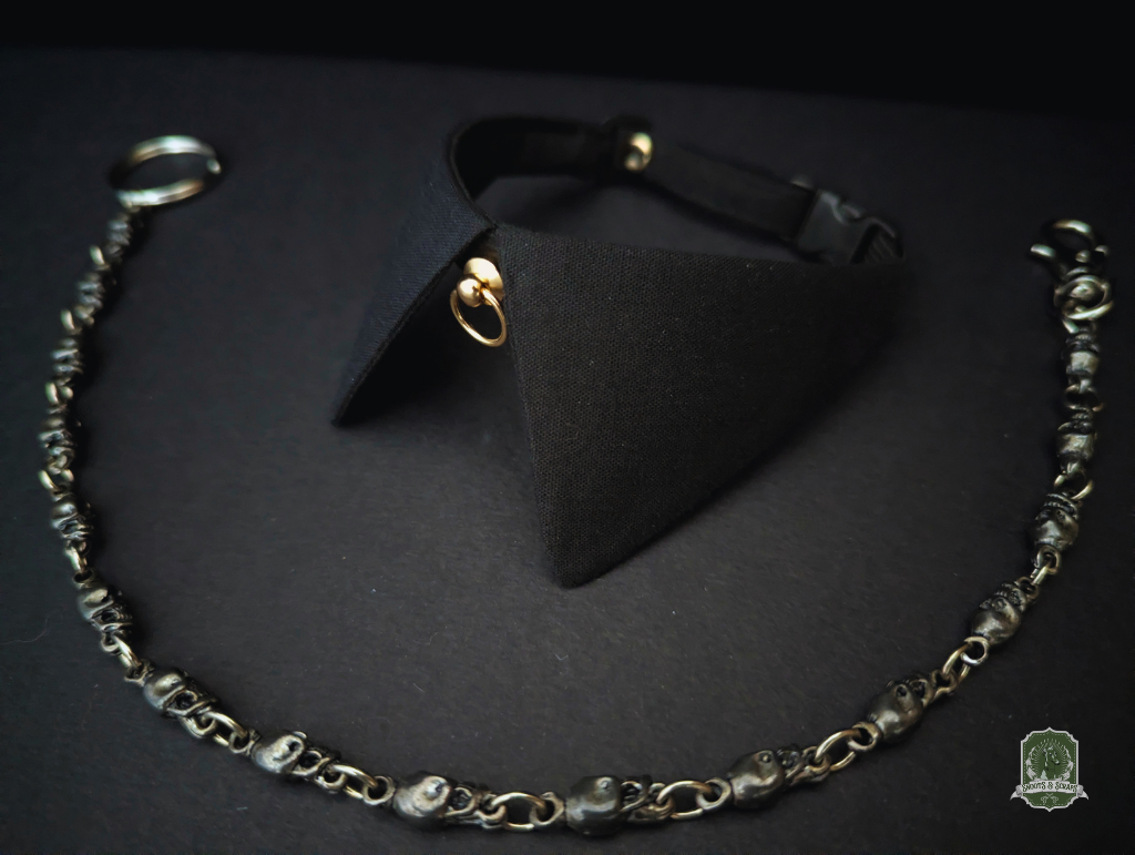 Pure Black with O-Ring Studs | Cat Collar