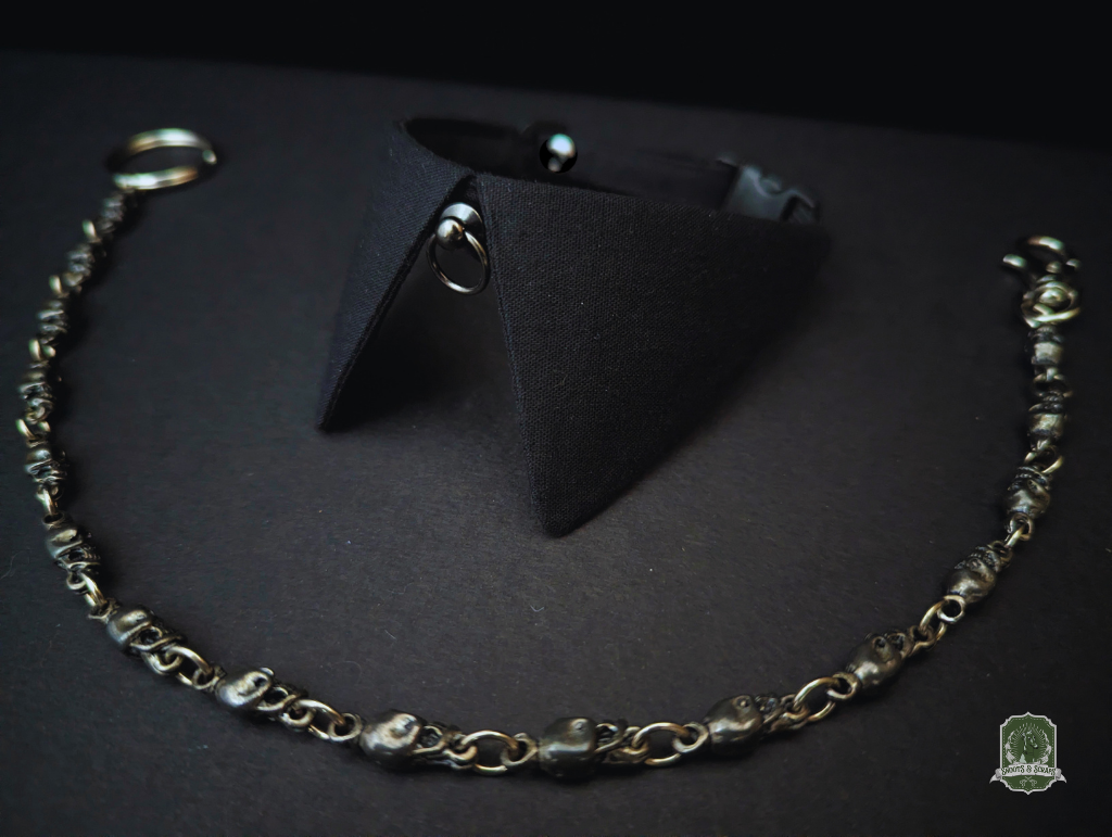 Pure Black with O-Ring Studs | Cat Collar