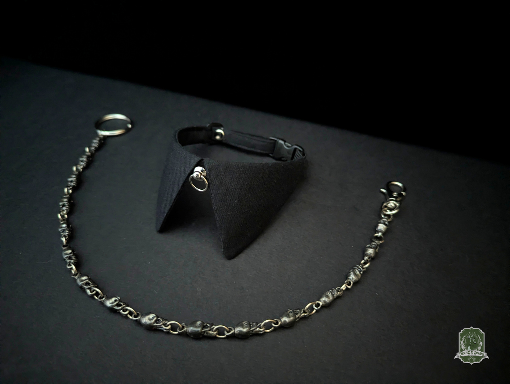 Pure Black with O-Ring Studs | Cat Collar