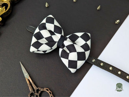 Black & White Checkered Diamonds | Pet Bow Tie