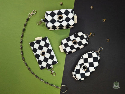 The Coffin | Black & White Diamond Checkerboard| Poo Bag Holder