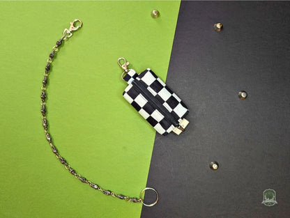 Mini | Poo Bag Holder | Black & White Checkerboard