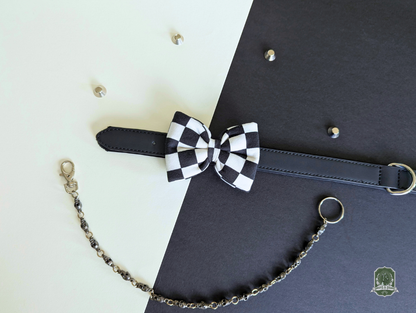 Black & White Checkerboard | Pet Bow Tie
