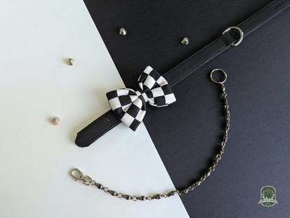 Black & White Checkerboard | Pet Bow Tie