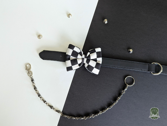 Black & White Checkerboard | Pet Bow Tie