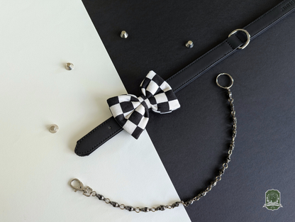 Black & White Checkerboard | Pet Bow Tie