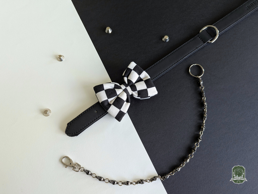 Black & White Checkerboard | Pet Bow Tie