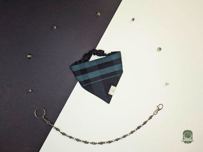 Green & Black Tartan | Elastic Dog Bandana