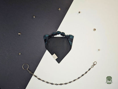 Green & Black Tartan | Elastic Dog Bandana