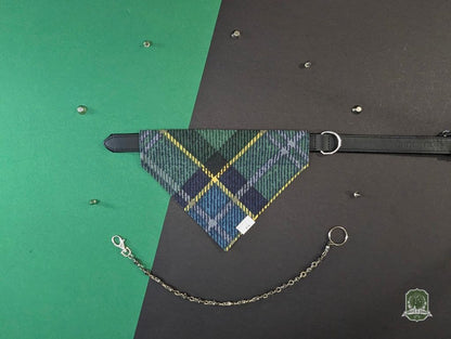 Green & Blue Plaid | Slide On Dog Bandana
