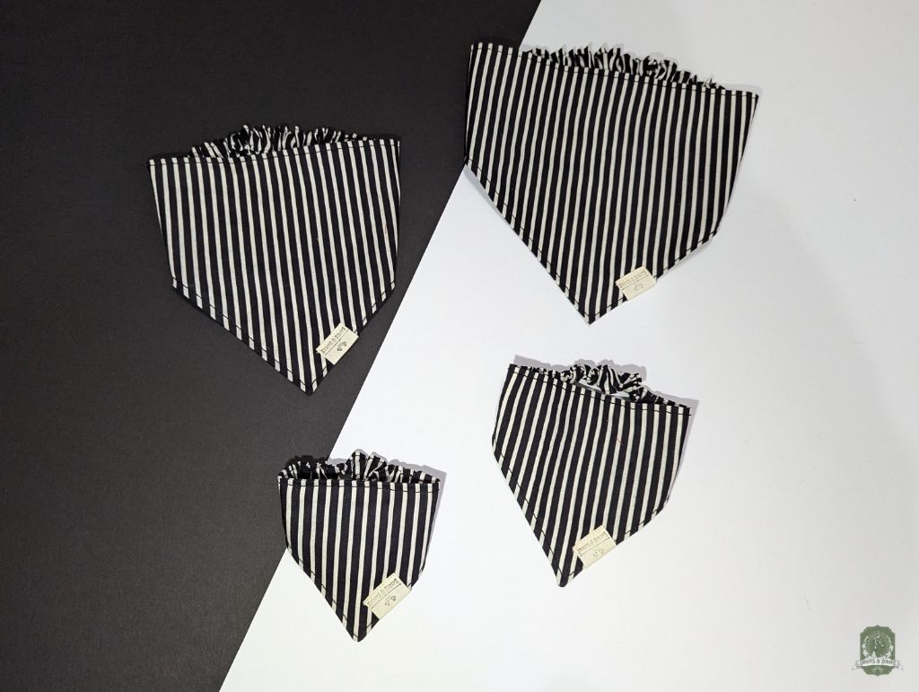 Humbug Black & White Stripes | Elastic Dog Bandana